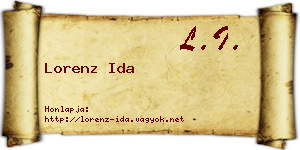 Lorenz Ida névjegykártya